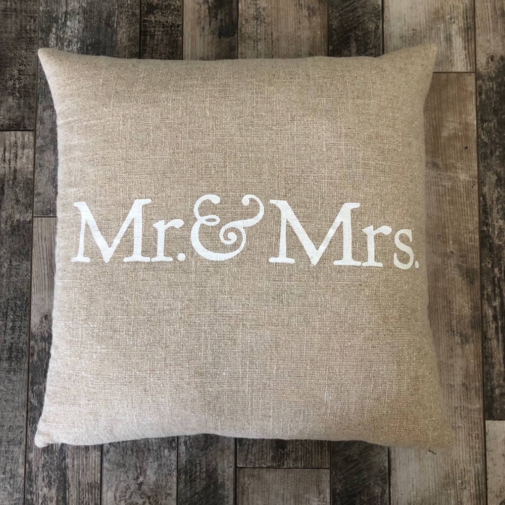 Mr and Mrs decorative pillow